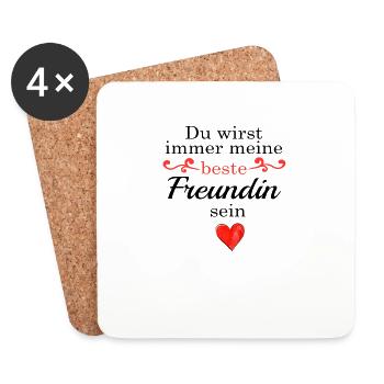 Du wirst immer meine beste Freundin sein - Untersetzer (4er-Set) - Weiß - Vorne