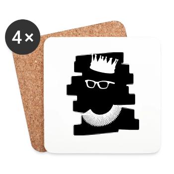 Ruth Bader Ginsburg / Notorious RBG (black) - Coasters (set of 4) - white - Front