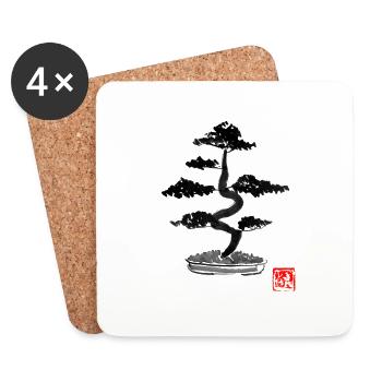 bonzai - Dessous de verre (lot de 4) - blanc - Devant