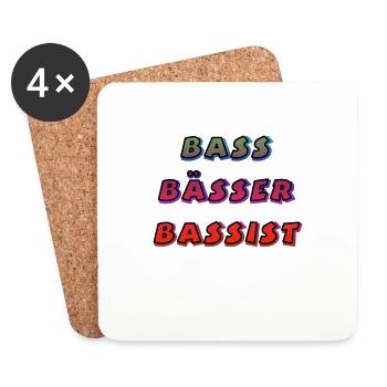 bass bässer bassist schwarz - Untersetzer (4er-Set) - Weiß - Vorne
