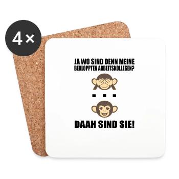Kollegen Abschied Arbeit Rente lustiger Spruch - Untersetzer (4er-Set) - Weiß - Vorne