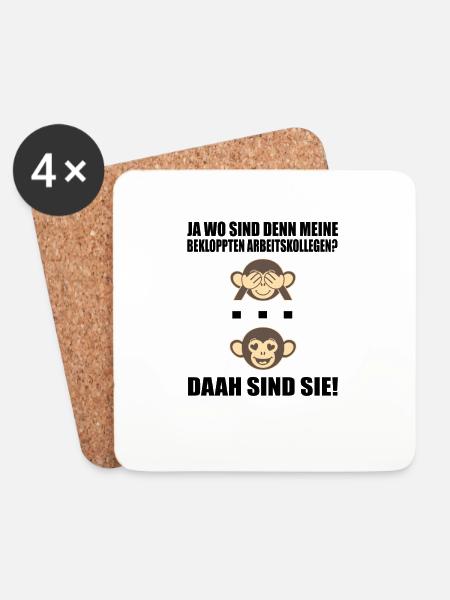 Kollegen Abschied Arbeit Rente lustiger Spruch - Untersetzer (4er-Set) - Weiß