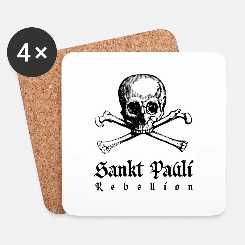 Sankt Pauli Rebellion - Untersetzer (4er-Set) - Weiß