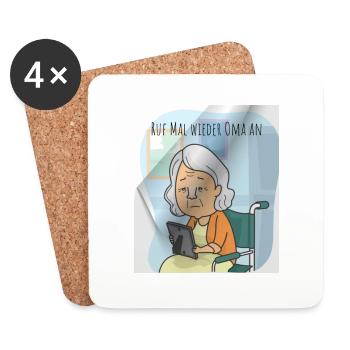 Oma Weihnachten - Untersetzer (4er-Set) - Weiß - Vorne