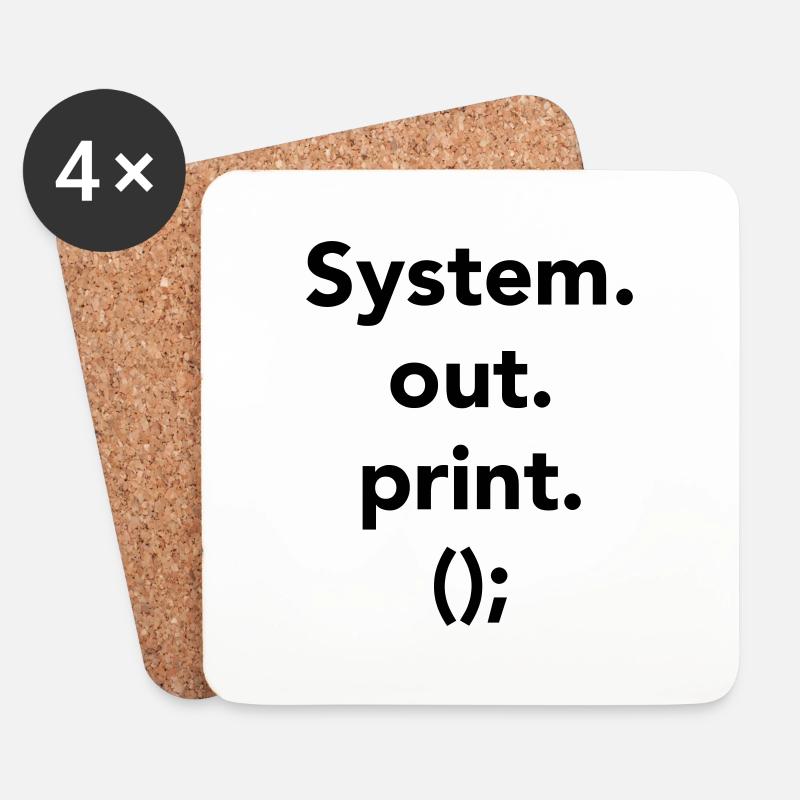 system out print Java programieren - Untersetzer (4er-Set) - Weiß