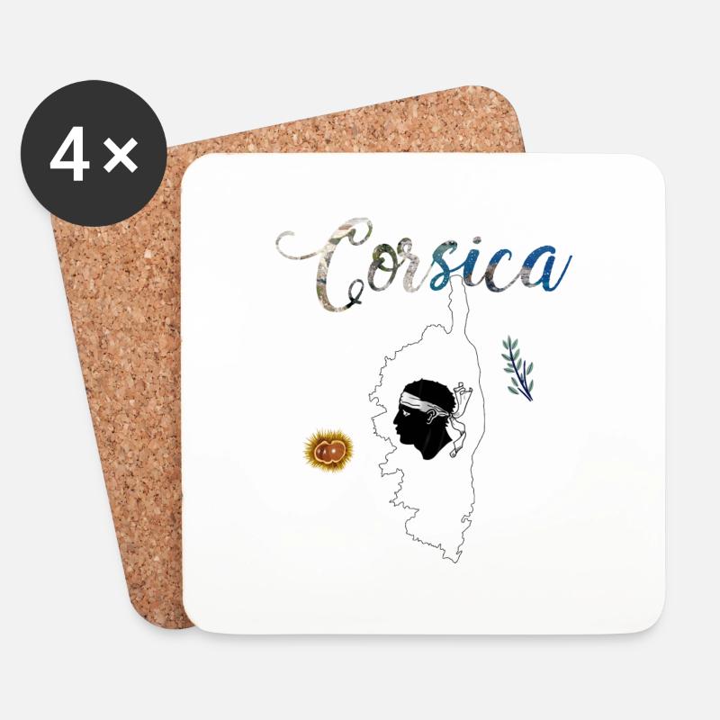 Korsika Schönheits-Ile - Untersetzer (4er-Set) - Weiß