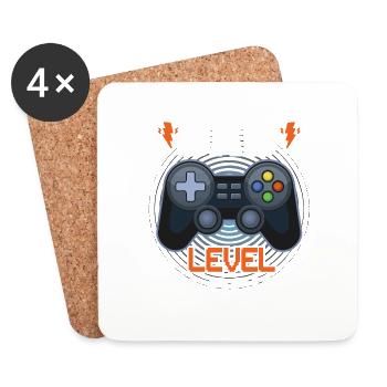 Dad level unlocked - Coasters (set of 4) - white - Front