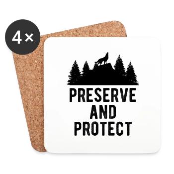 Wolf Wölfe Motivation Geschenk - Untersetzer (4er-Set) - Weiß - Vorne