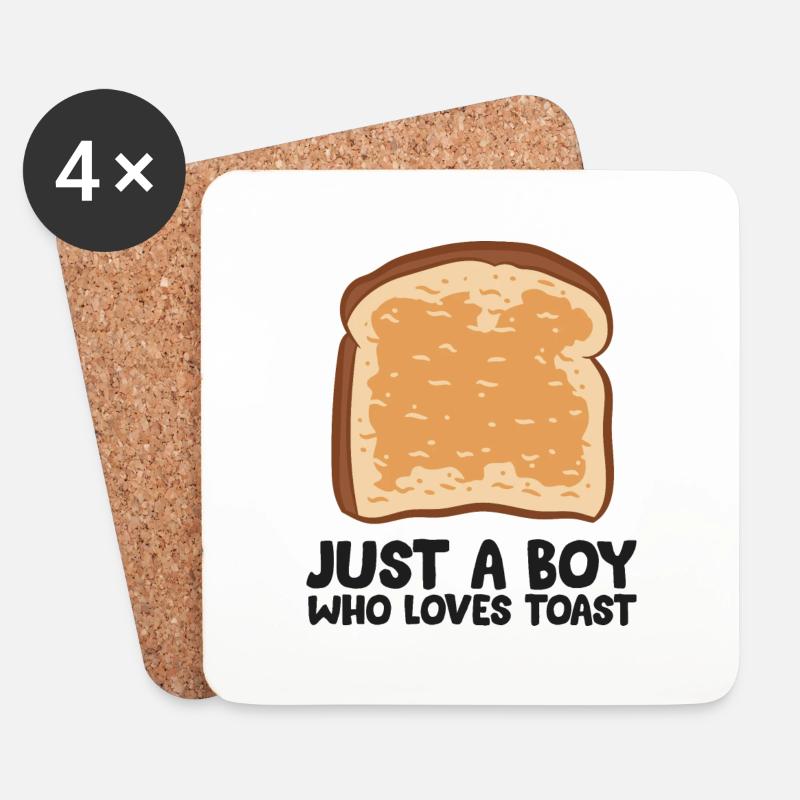 Nur Ein Junge Der Toast Liebt - Untersetzer (4er-Set) - Weiß