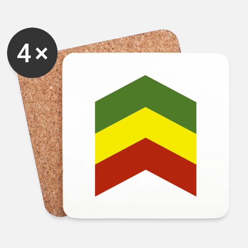 Reggae Rastafari Äthiopien-Farben - Untersetzer (4er-Set) - Weiß