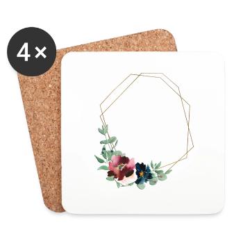 Geometry flowers customizable - Coasters (set of 4) - white - Front