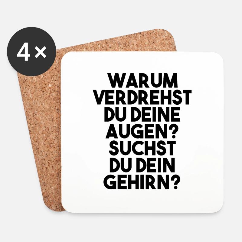 Lustige Sprüche Witzige Sprüche Geschenk - Untersetzer (4er-Set) - Weiß