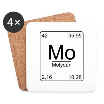 Molydän, Periodensystem, Chemie, Physik, Element, - Untersetzer (4er-Set) - Weiß - Vorne