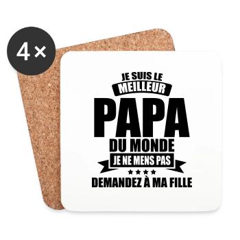 best dad birthday dad - Coasters (set of 4) - white - Front