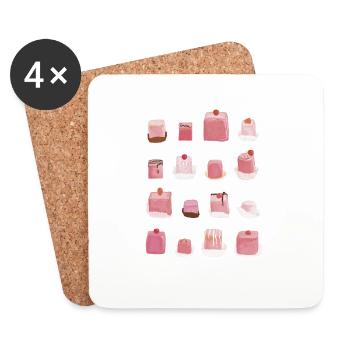 Sugar-sweet pink punch-crab - Coasters (set of 4) - white - Front
