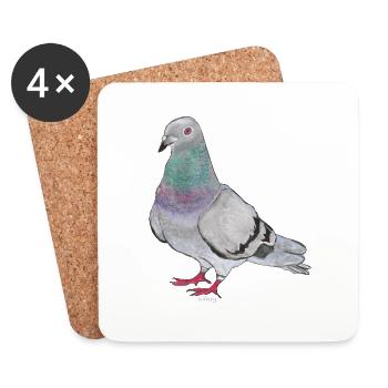 Wester Stadttaube - Coasters (set of 4) - white - Front