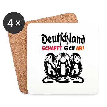 Deutschland schafft sich ab hören sehen sagen - Untersetzer (4er-Set) - Weiß - Vorne