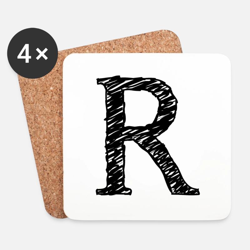 R - Untersetzer (4er-Set) - Weiß