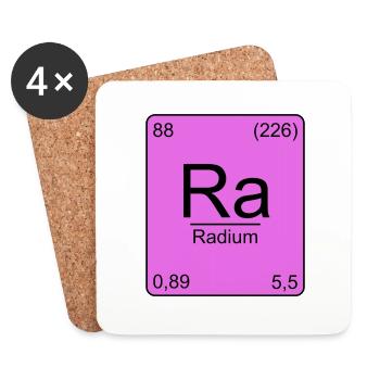 Radium, tableau périodique, chimie, physique, élément, - Dessous de verre (lot de 4) - blanc - Devant