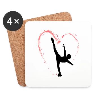 Heart skating - Coasters (set of 4) - white - Front