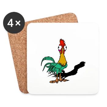 Cartoon Rooster France - Coasters (set of 4) - white - Front