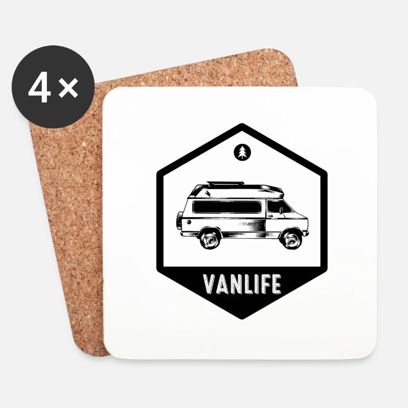 Van life - Camping - Van - Untersetzer (4er-Set) - Weiß