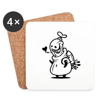 ei8ht-bot heart - Coasters (set of 4) - white - Front