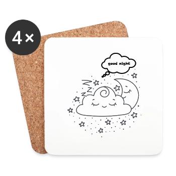 good night - T-shirt - Coasters (set of 4) - white - Front