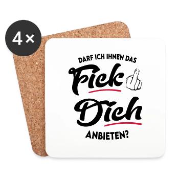 Sprüche Sex Fick dich Fuck off - Untersetzer (4er-Set) - Weiß - Vorne