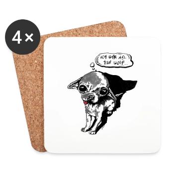I used to be a wolf - Coasters (set of 4) - white - Front