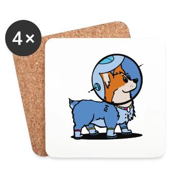 Space farm Colony Corgy 1 - Coasters (set of 4) - white - Front