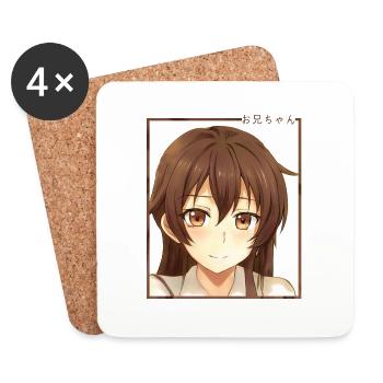 Oniichan Girl Anime - Dessous de verre (lot de 4) - blanc - Devant
