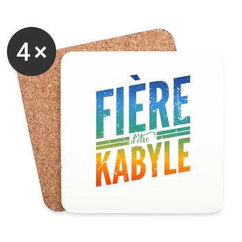 Fière d'être Kabyle - Dessous de verre (lot de 4) - blanc - Devant
