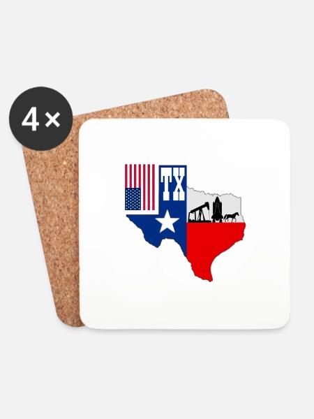 Texas - Untersetzer (4er-Set) - Weiß