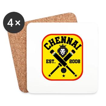 Cricket Chennai Indien - Untersetzer (4er-Set) - Weiß - Vorne