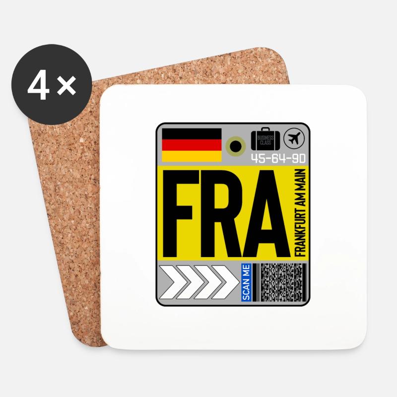 Frankfurt am Main - Untersetzer (4er-Set) - Weiß