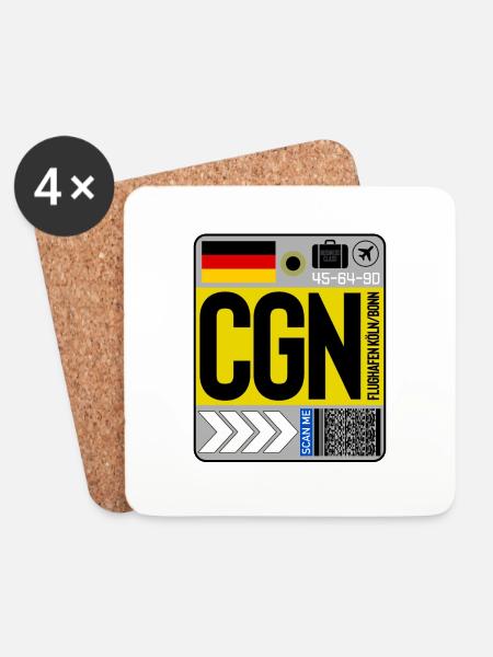Flughafen Köln-Bonn - Untersetzer (4er-Set) - Weiß