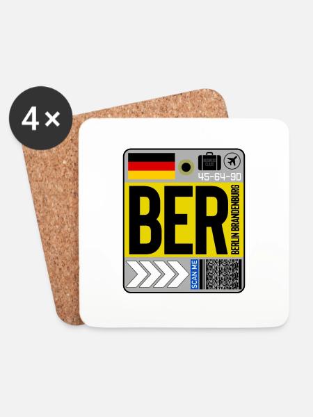 flughafen Berlin - Untersetzer (4er-Set) - Weiß