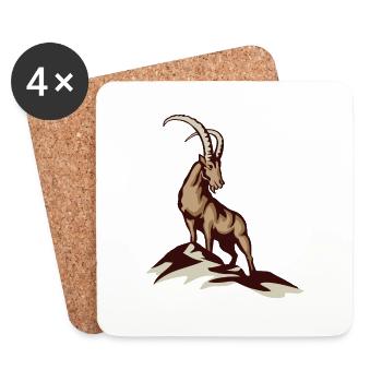 Capricorn from the Berchtesgaden Alps - Coasters (set of 4) - white - Front