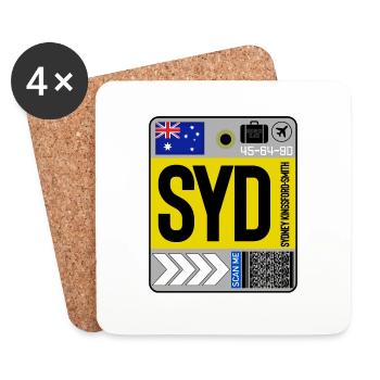 Flughafen Sydney - Untersetzer (4er-Set) - Weiß - Vorne