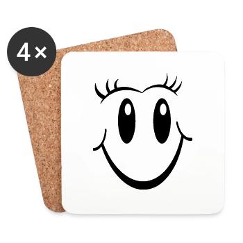 Super Smile - Coasters (set of 4) - white - Front