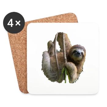 Faultier Liebhaber Geschenk | Sloth Design - Untersetzer (4er-Set) - Weiß - Vorne