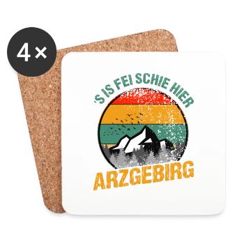 S is fei schie hier - Untersetzer (4er-Set) - Weiß - Vorne