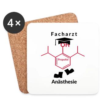 Facharzt Anästhesie - Untersetzer (4er-Set) - Weiß - Vorne
