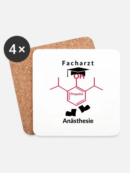 Facharzt Anästhesie - Untersetzer (4er-Set) - Weiß