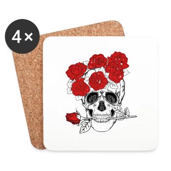 skull - Coasters (set of 4) - white - Front