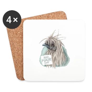 bad Hair day - Untersetzer (4er-Set) - Weiß - Vorne