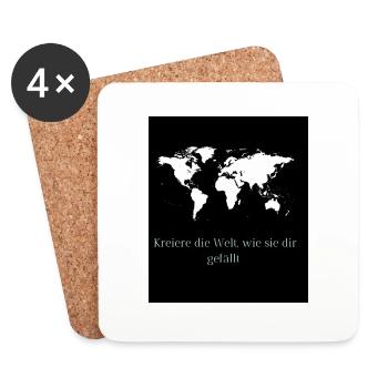 Kreiere die Welt - Untersetzer (4er-Set) - Weiß - Vorne