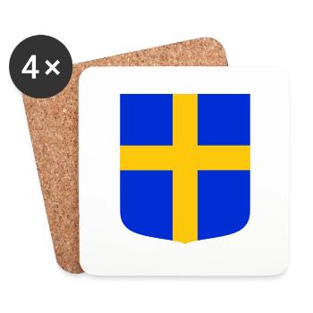 Shield flag Sweden - Coasters (set of 4) - white - Front
