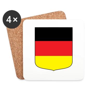 Deutschland (schwarzer Rand) - Untersetzer (4er-Set) - Weiß - Vorne